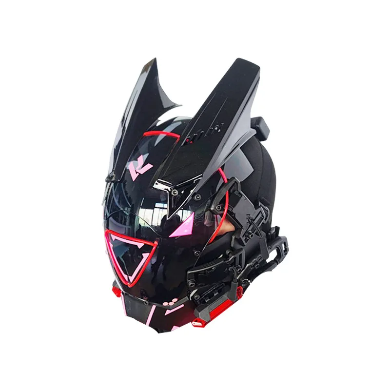 Pink Triangle Cyberpunk helmet Party Mask Jumping machine Wind Mask Iron and Blood Prop