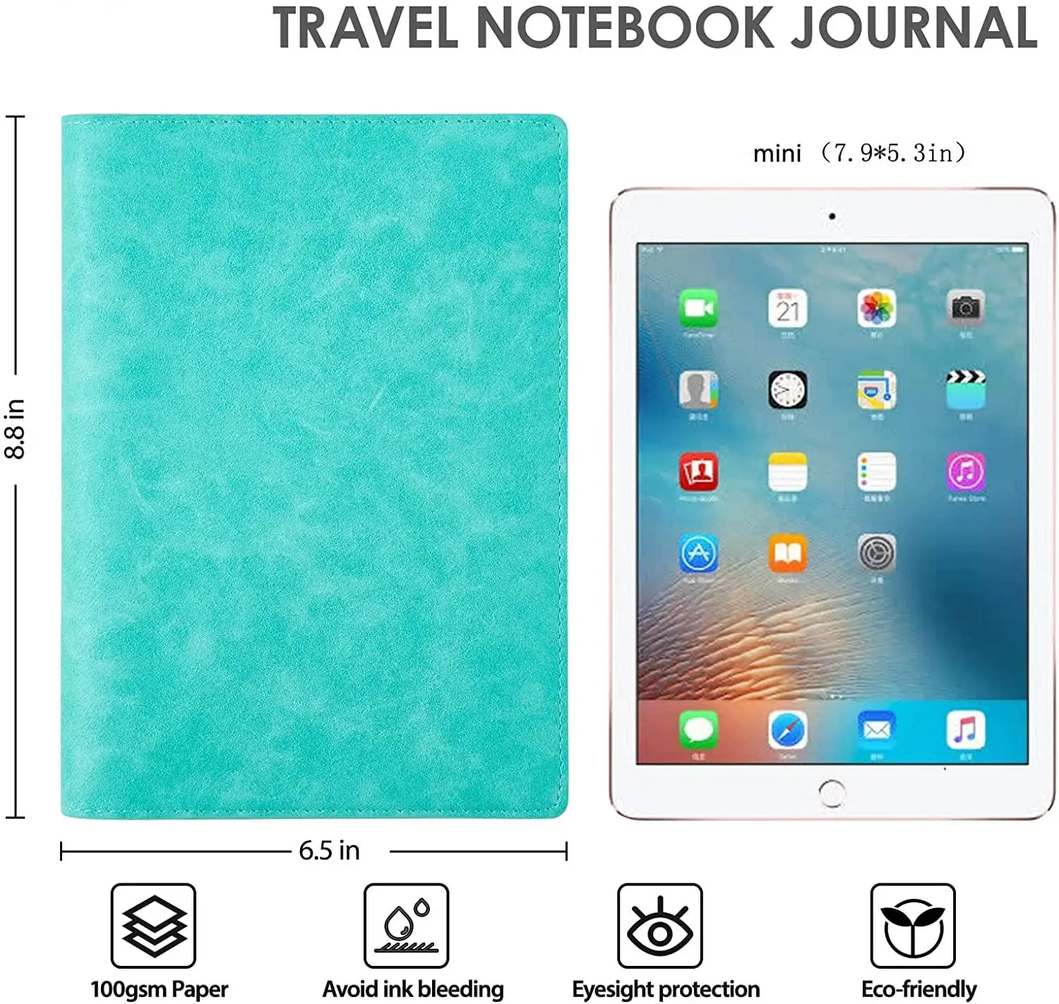 Wholesale leather travel journal notebook with custom logo