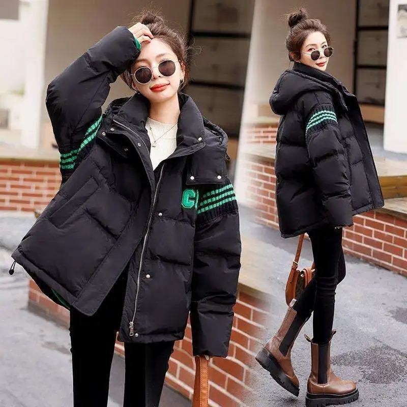 2024 Womens Colourful Shinny Cropped Long Sleeve Bubble Winter Coat Down Puffer Jacket For Ladies