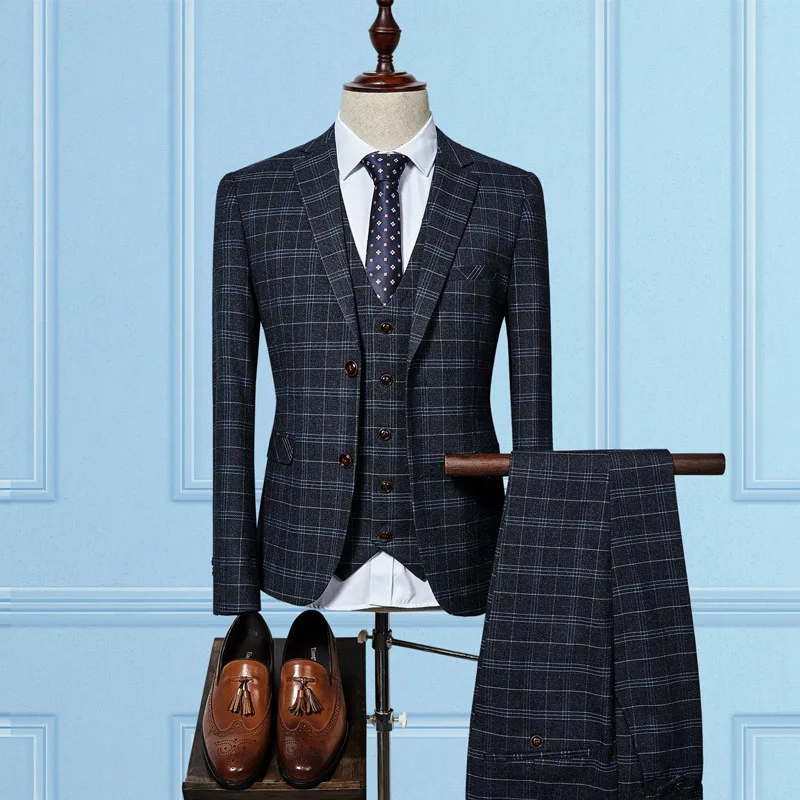 RTS 2019 High Quality Business Men Suits 3 Piece Evening Suits