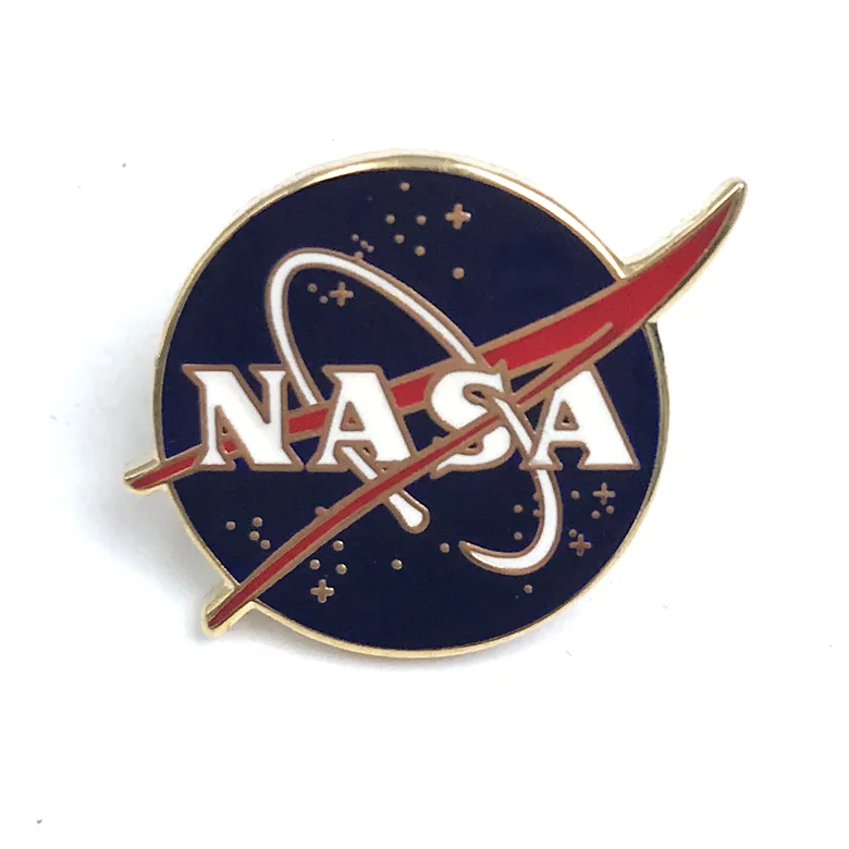 
China manufacturer custom nasa rocket nickel plated metal soft enamel lapel pin army 