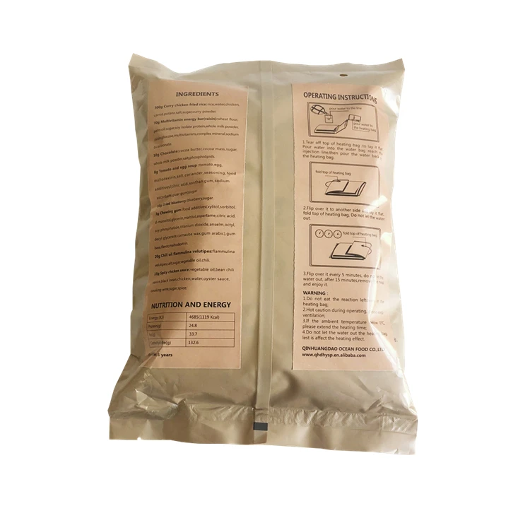 High-quality  Military Quality rations Self Heating Meals Ready to Eat Vacuum Pack