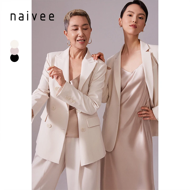 
naivee spring series single breasted ladies blazer women jacket ladies coat office lady lavender minimalist 