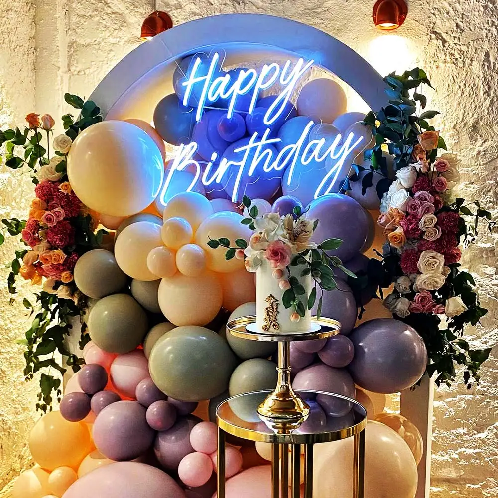 Winbo Letters Led Illuminated Light Sign Oh Baby Custom Led Happy Birthday Neon Sign For Home Happi Birthday Party Wedding Decor