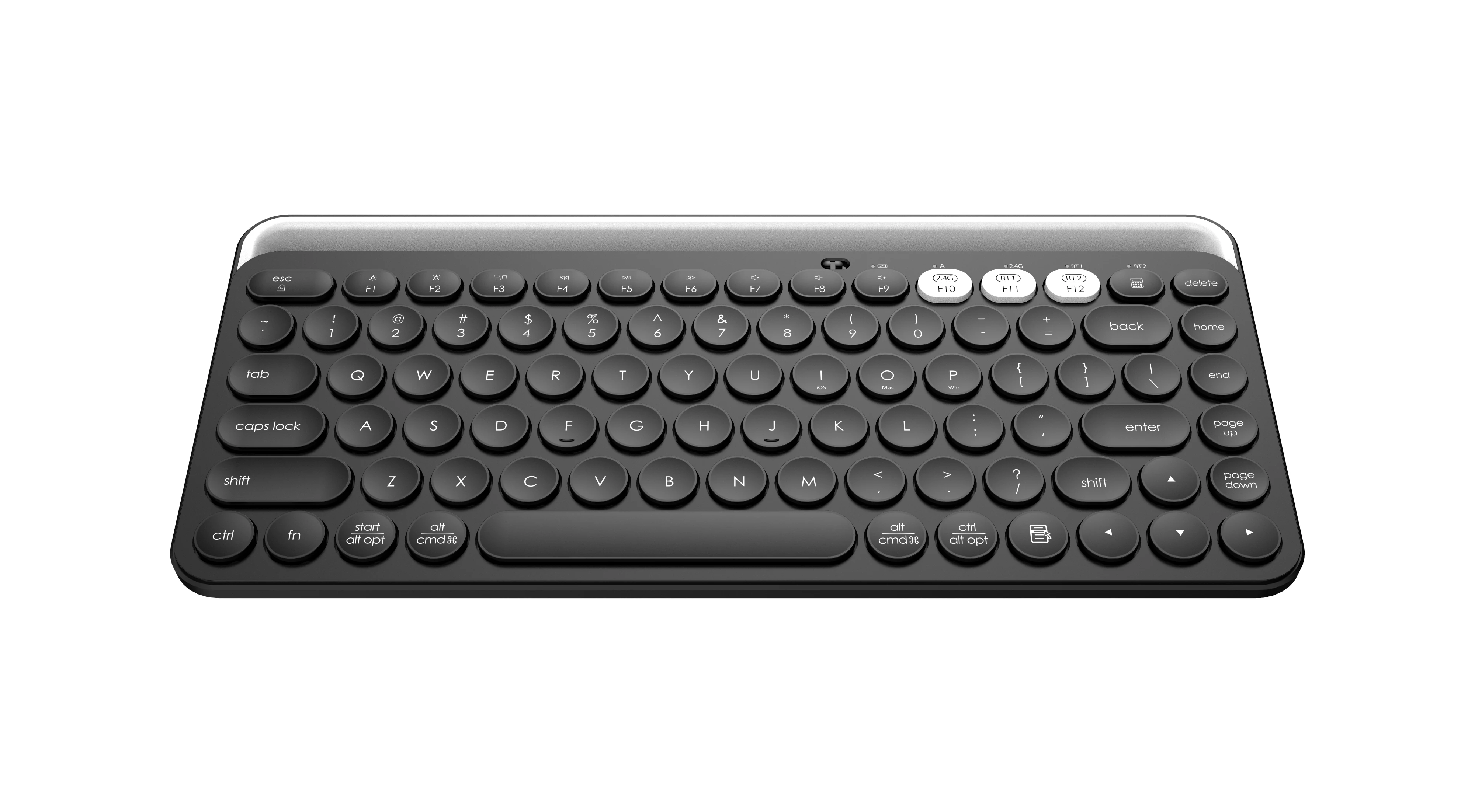 Multi-Device BT Keyboard,  with Stand Slot, Support 3 Devices for iPad Tablet Smartphone MacBook iOS Windows Android