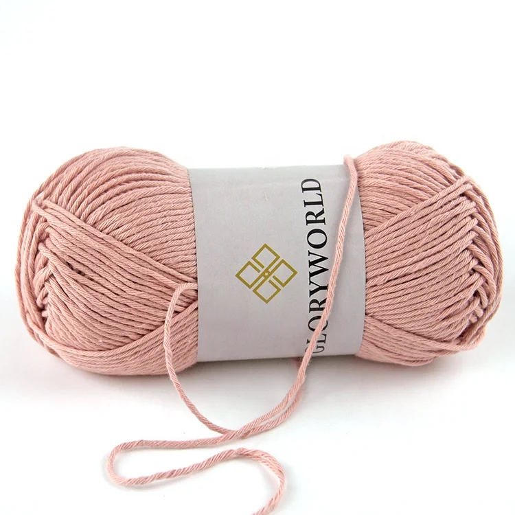 Low MOQ Crochet Hand Knitting Soft Yarn Ball 50g/Roll High Quality Cotton 100% 9ply Dyed Cotton Yarn