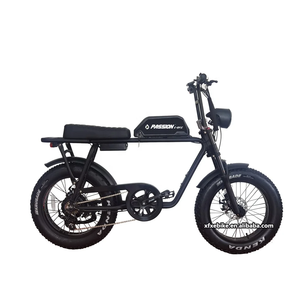 1000w 48v MTB super fat tire 73 retro electric bicycle Ebike bicicleta electrica plegable dual suspension 20 inch e bike 2 seat