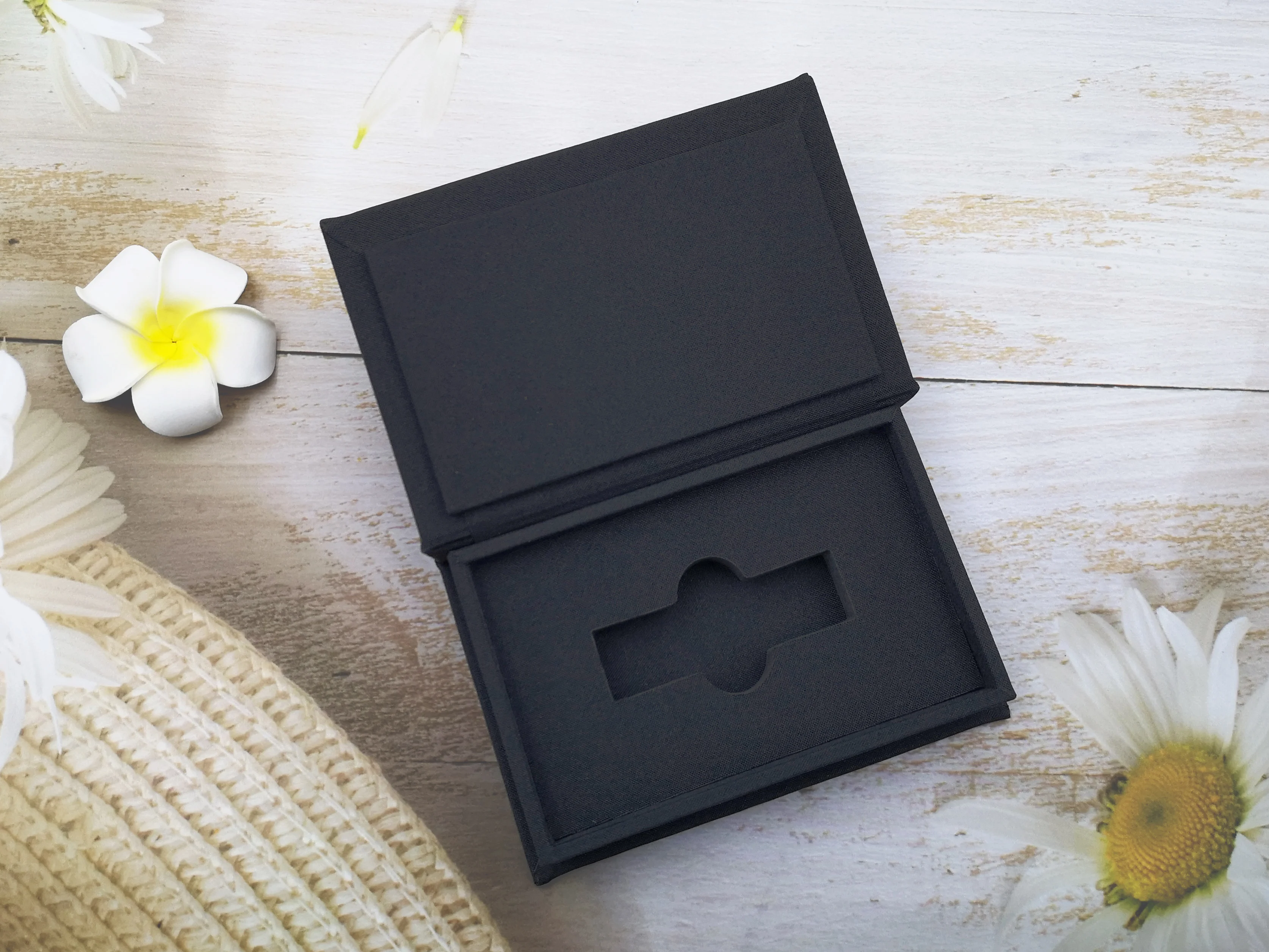 OEM Book Shape Special Paper Wedding Foto USB Linen Box  Gift Photograph Presentation Gift Box Crystal USB Flash Drives Boxs