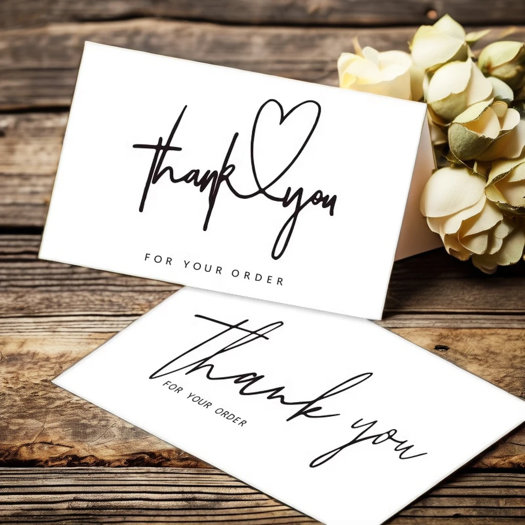 Custom Printed Business Card Thank You Card with Kraft Paper Insert Small Order Support for Business Use