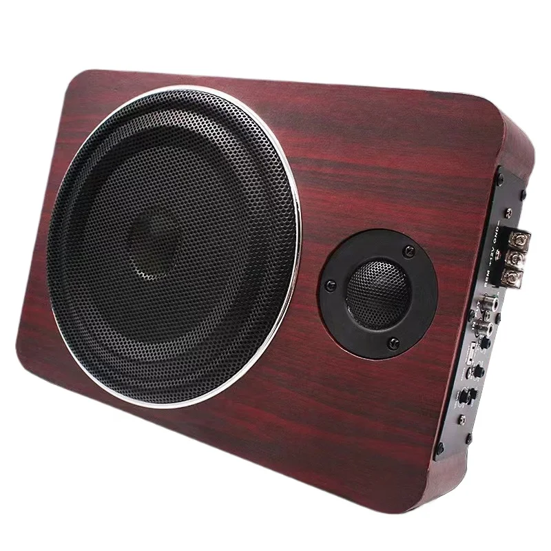 Тонкие автомобильные сабвуферы под сиденьем 8 дюймов деревянные 12 В активные для автомобильного аудио
