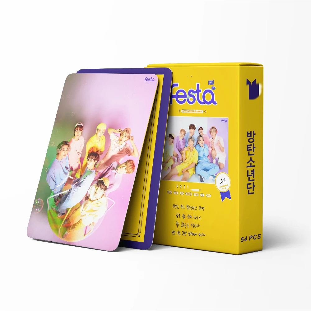  Оптовая продажа Kpop 54 шт./кор. Bangtan Boys FESTA 2021 8-я годовщина Фотокарта Lomo