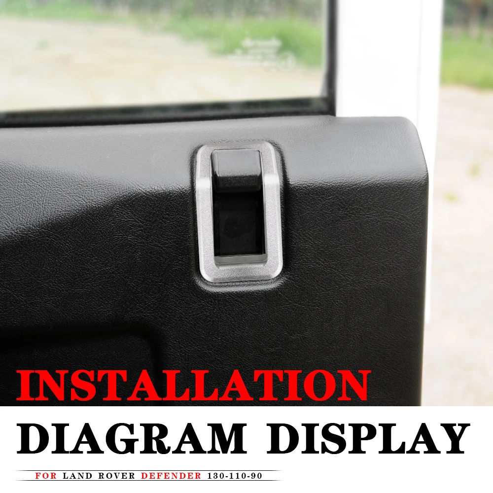 For Land Rover Defender 90 110 130 04-19 Car Internal door latch Outside frame handle decoration cover Defender Auto Accessories