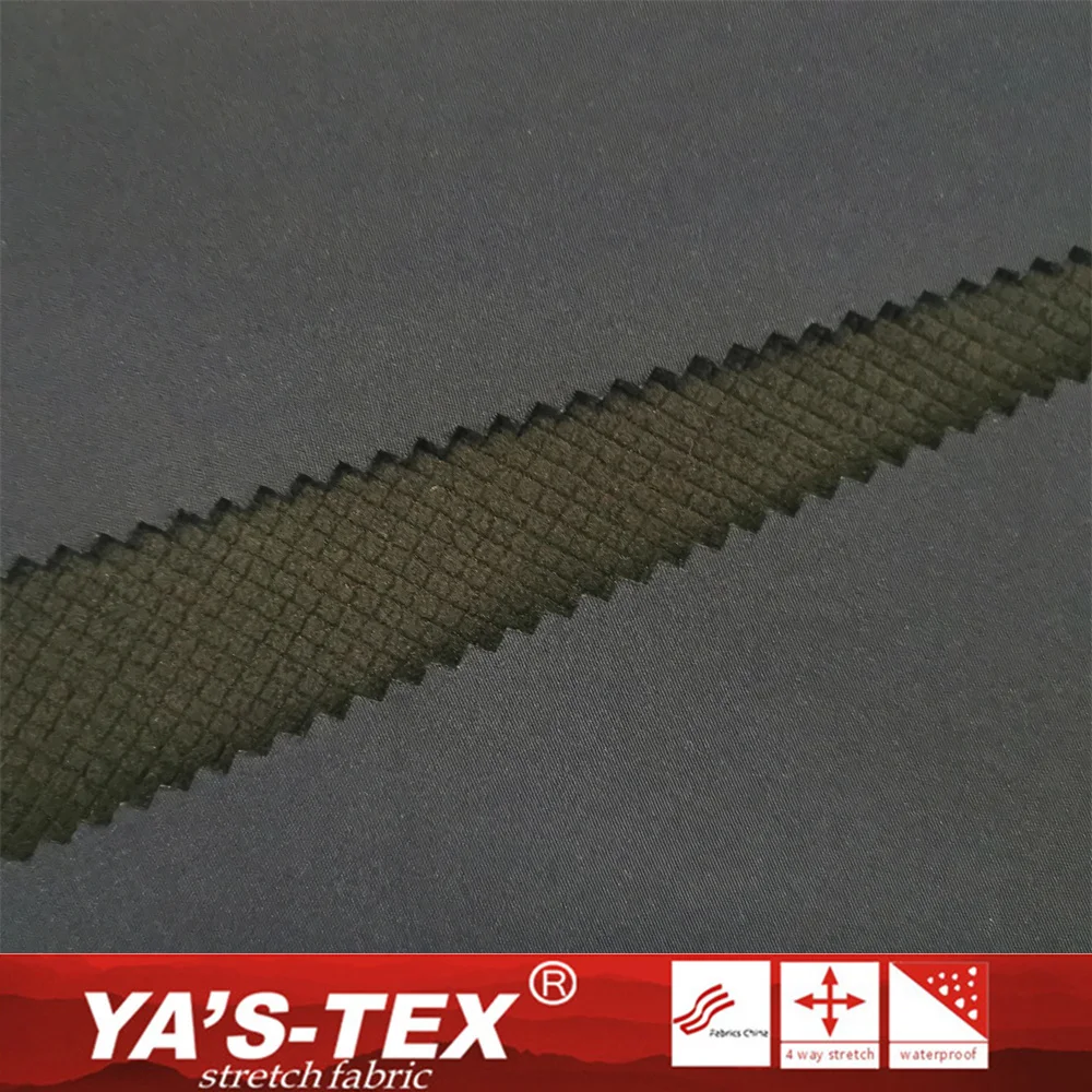 Polyester Spandex Bonded TPE Compound Plaid Fleece Outdoor Sport Stretch Waterproof Windproof Softshell Fabric for Jacket