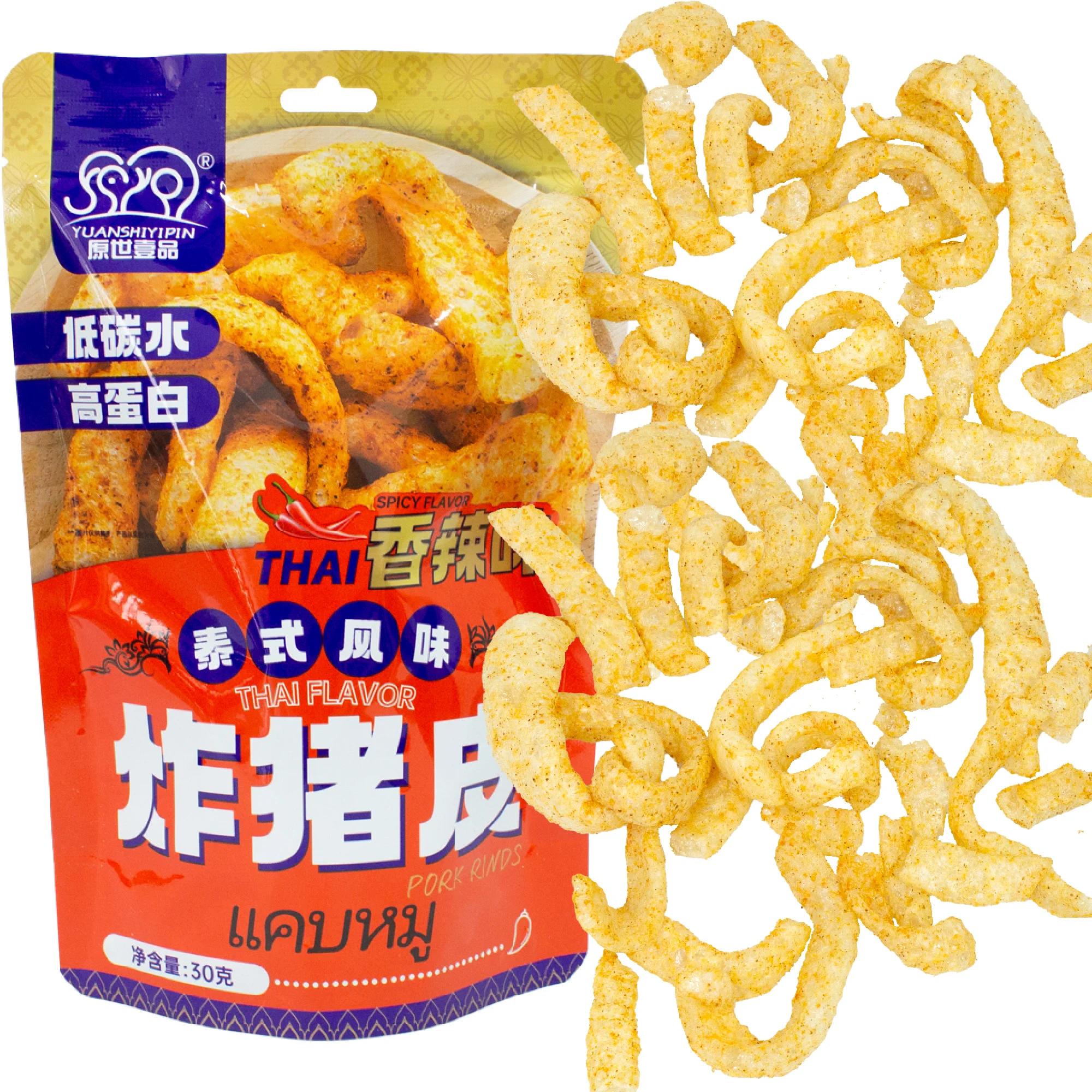 Chicharron закуска свиная шкура тайские закуски Exotische Grohandel Foodie Pratos De Carne