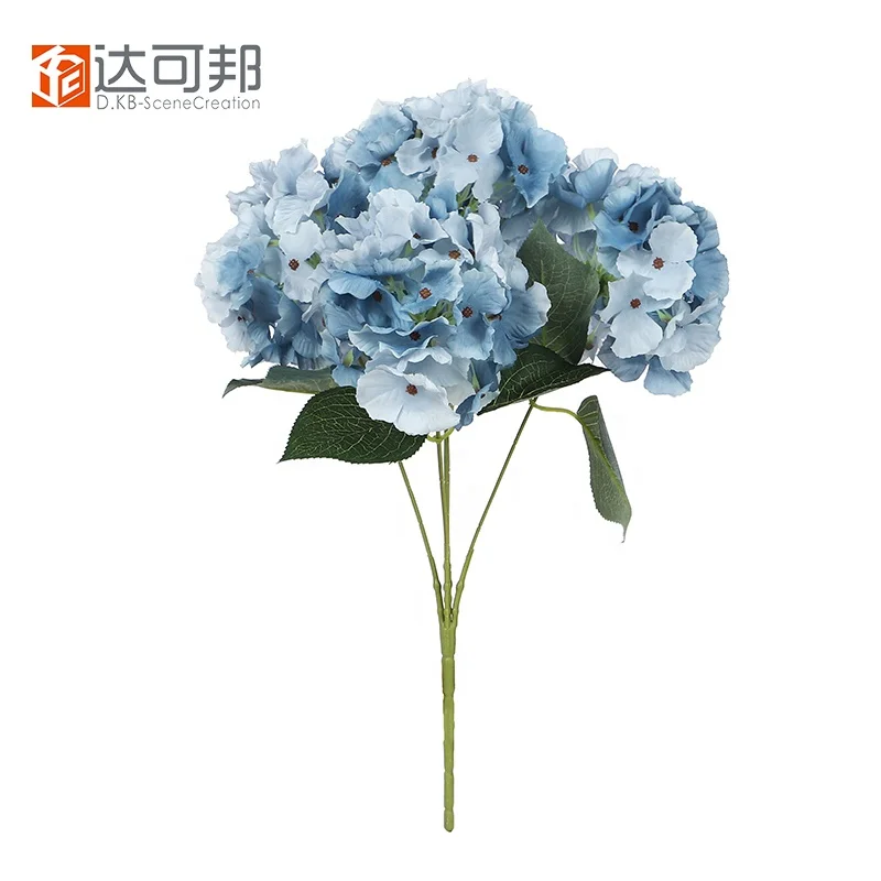 Hot Sales 3 Petals 5 heads Spring Color Hydrangea Cheap Bouquets of Artificial Flowers For Home Decor