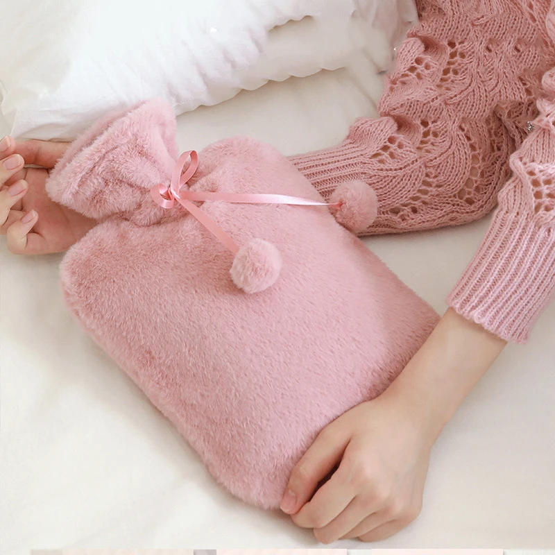 Winter Plush Cloth Cover Free Charging Hot Water Bottle PVC Explosion-proof Portable Warmer Baby
