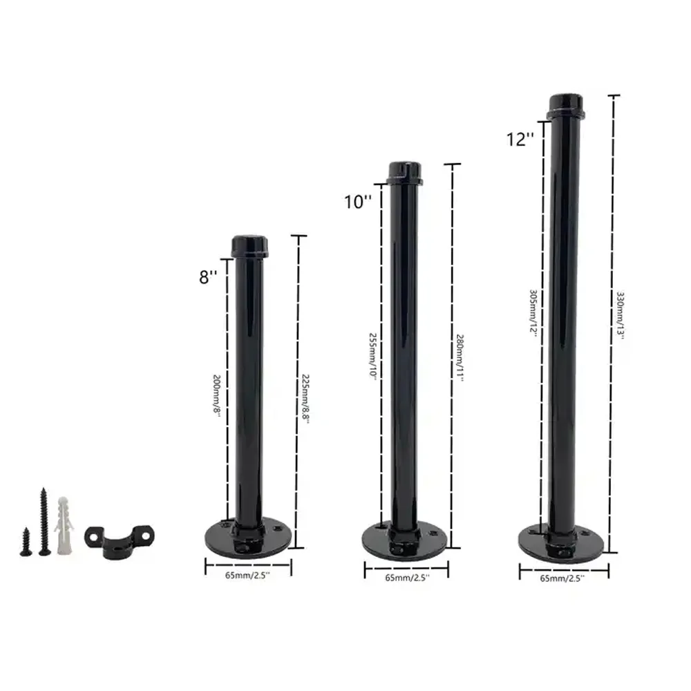 8 Inch Pipe Shelf Brackets Black Heavy Duty Cast Iron Pipe Shelf Brackets Rustic Brackets