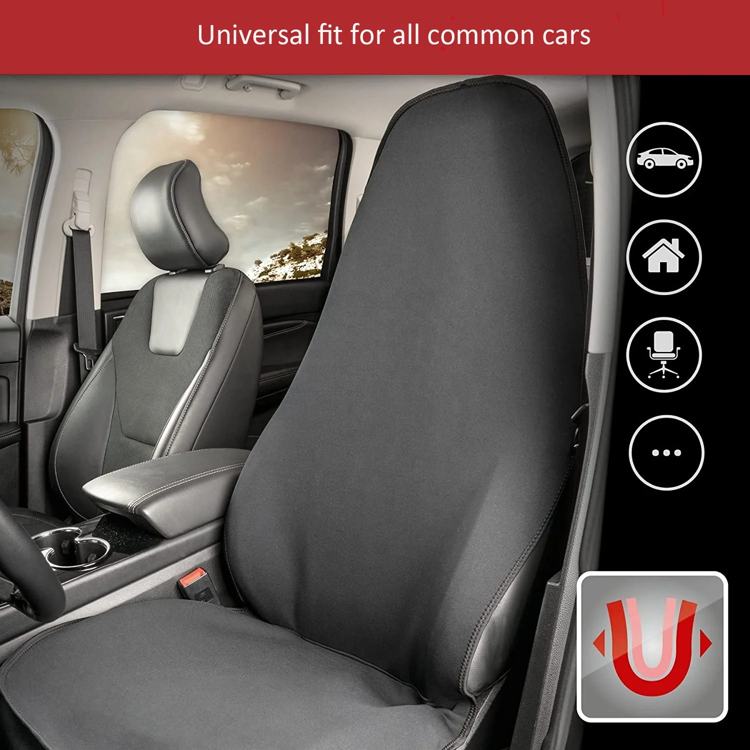 Factory Wholesale Universal fit Waterproof Thermal neoprene seat cover with tool pocket Neoprene seat covers for Car seat