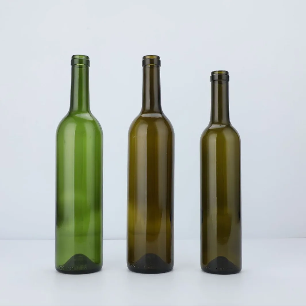 500ml 750ml Red Wine Bottle Dark Green Empty Luxury Manufacturers Champagne Burgundy Wine Glass Bottles with Corks