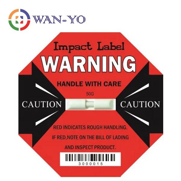 Impact Recorder Label Sticker 50G Shock Indicators Packaging Label