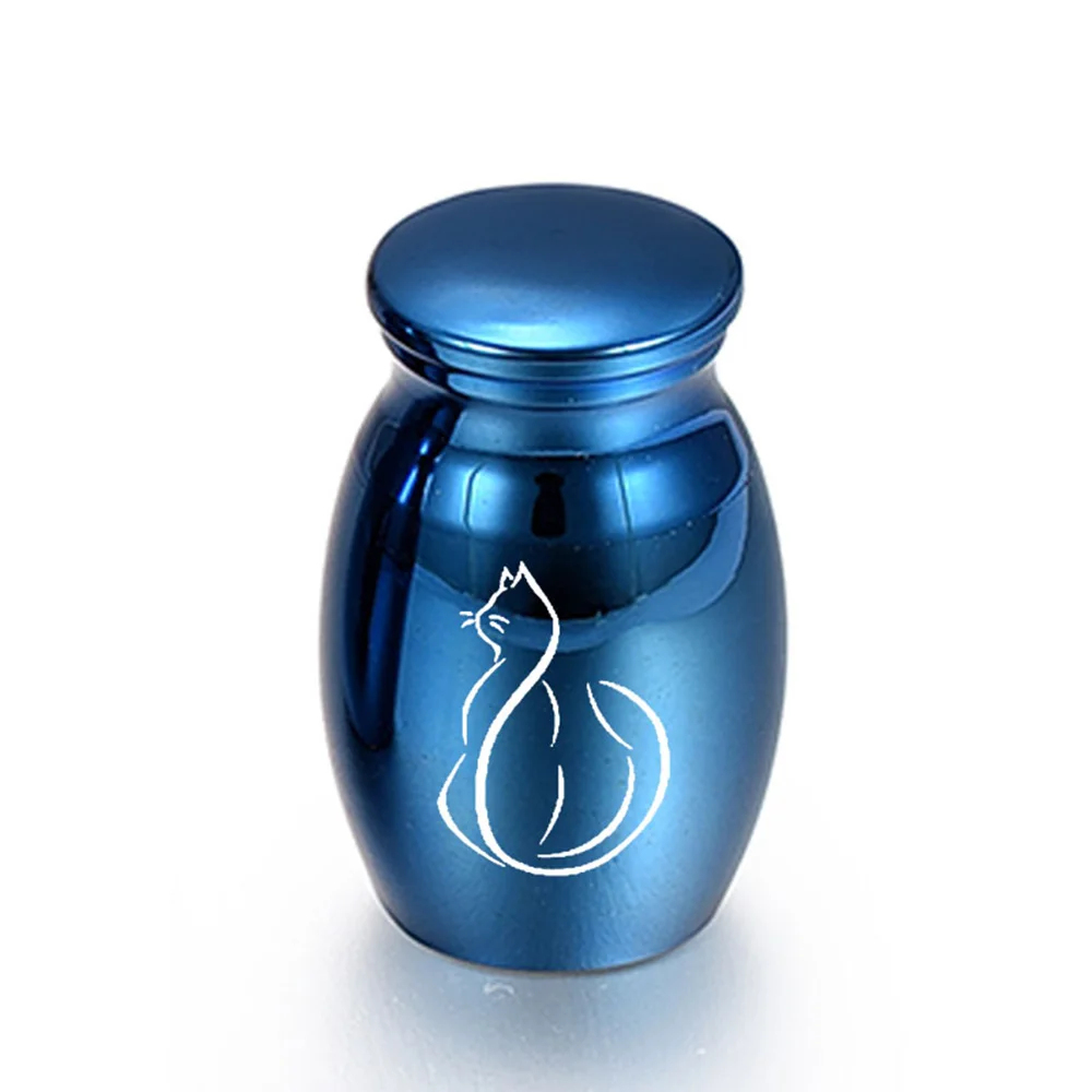 Personalized Cat Pattern Pet Cremation Urn Unique Keepsake Urns for Pets 16*25mm Stainless Steel Funeral Casket Memorial Ashes