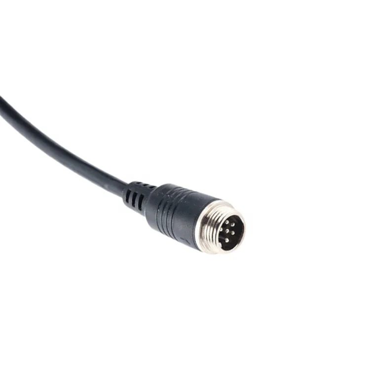 Waterproof rear view camera male to female m12 aviation video cable 6 pin aviation cable 6pin m12 aviation cable