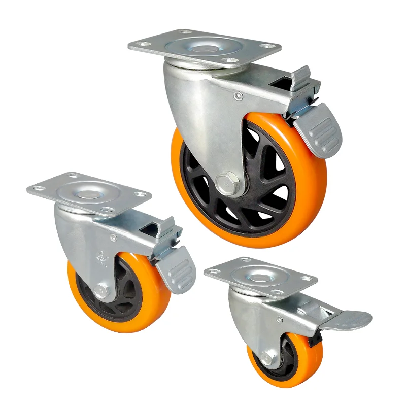 Поставщик болтов и гаек резьбовой стержень Pu рулетки для колесных колесиков 4 дюйма винтовые колесики