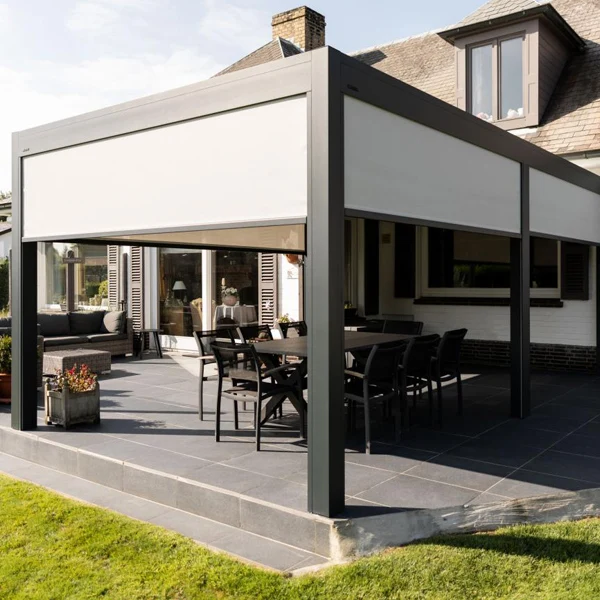 Waterproof Modern Motorized Adjustable Prefab House Aluminium Garden Pergola