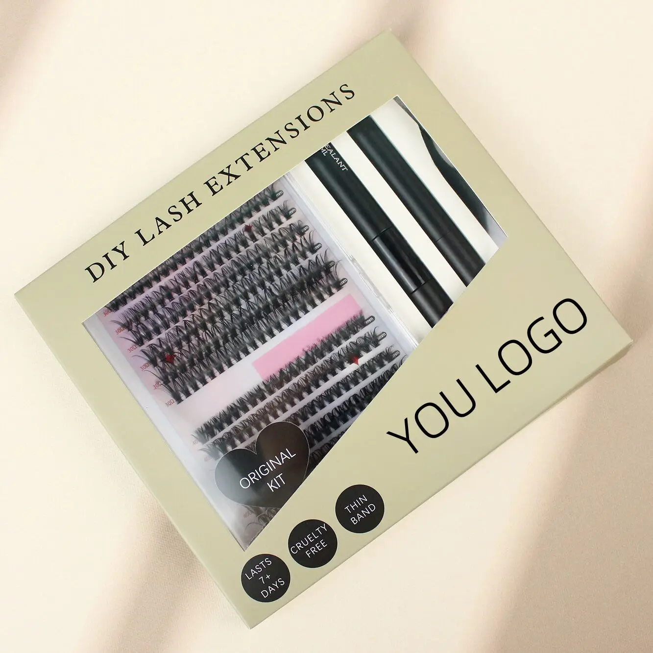 Wholesale customized cluster lashes kit logo Cluster eyelash wholesale diy lash extensions kit segment lash cluster kit