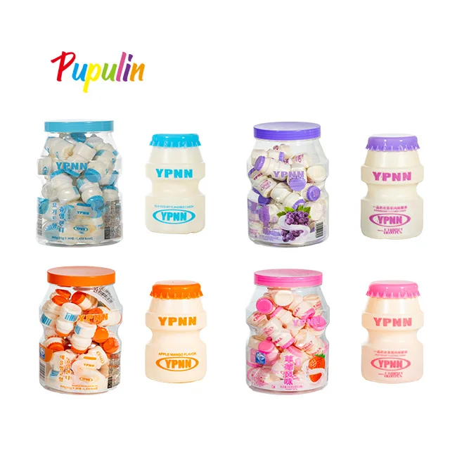 Wholesale caramelo Halal factory skittle bulk bottle shape OEM exotic candies  bonbon yougurt millions chew candy