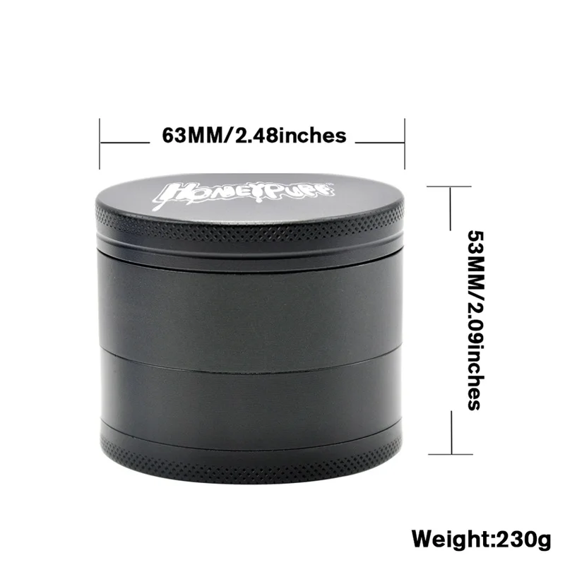 Wholesale 63mm 4 Layers New Design Vortex Tobacco Grinder CNC Aluminum Spice Cursher Herb Grinder Smoking Accessories