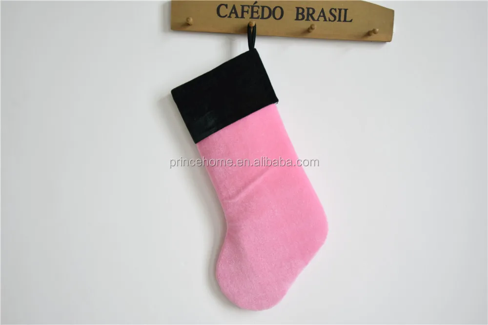 
Hot Sell Pink & Green Velvet Stocking Christmas Stocking 