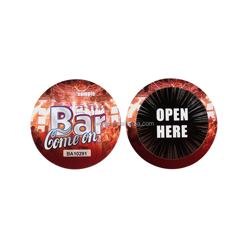 Manufacture Customized Circle Pull Tab Tickets Printing One Window Peel Off pull tab Cards