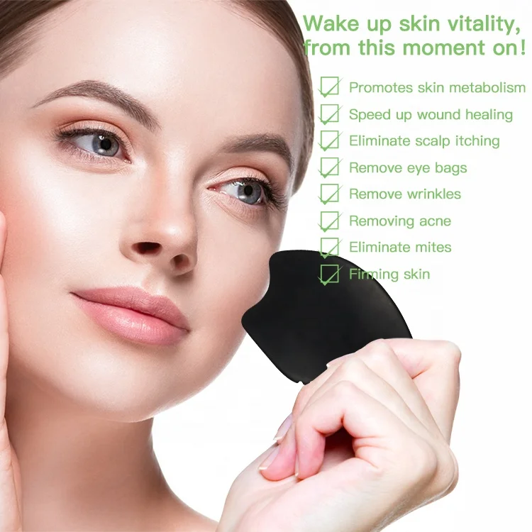 Black Obsidian Gua Sha Stone Custom Logo Various Guasha Scraping Tool Face Rituals Jade Gua Sha Comb Massage