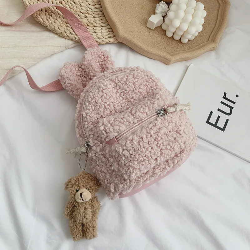Cute Baby Backpack Bag Plush Rabbit Infant School Bag Kids Backpacks Kindergarten Multifunctional Children Messenger Bags