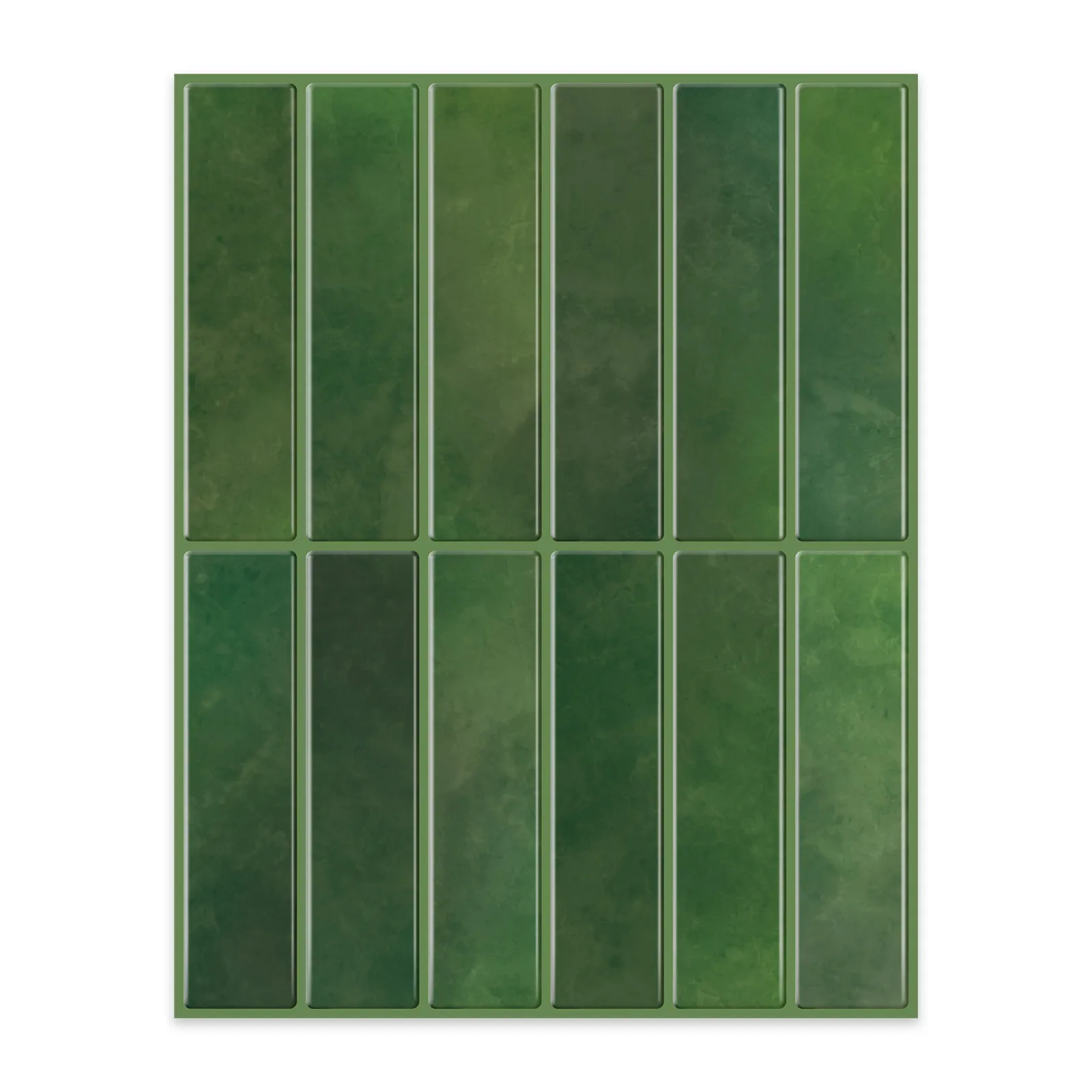 Vinyl Wallpapers Modern  Green Tiles Self Adhesive 3D   Effect Wall Panel Backsplash Household Wall Stickers