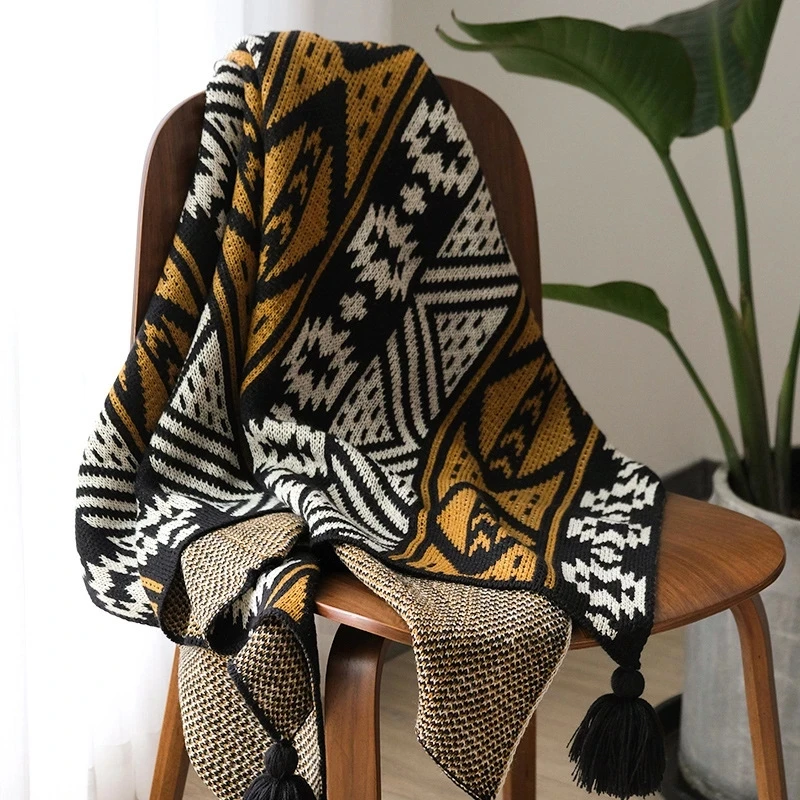 Pumpkin Carriage Midnight Film Black Warm And Comfortable Sofa Blanket Quality Skin-friendly Knitted Blanket Lunch Break Quilt