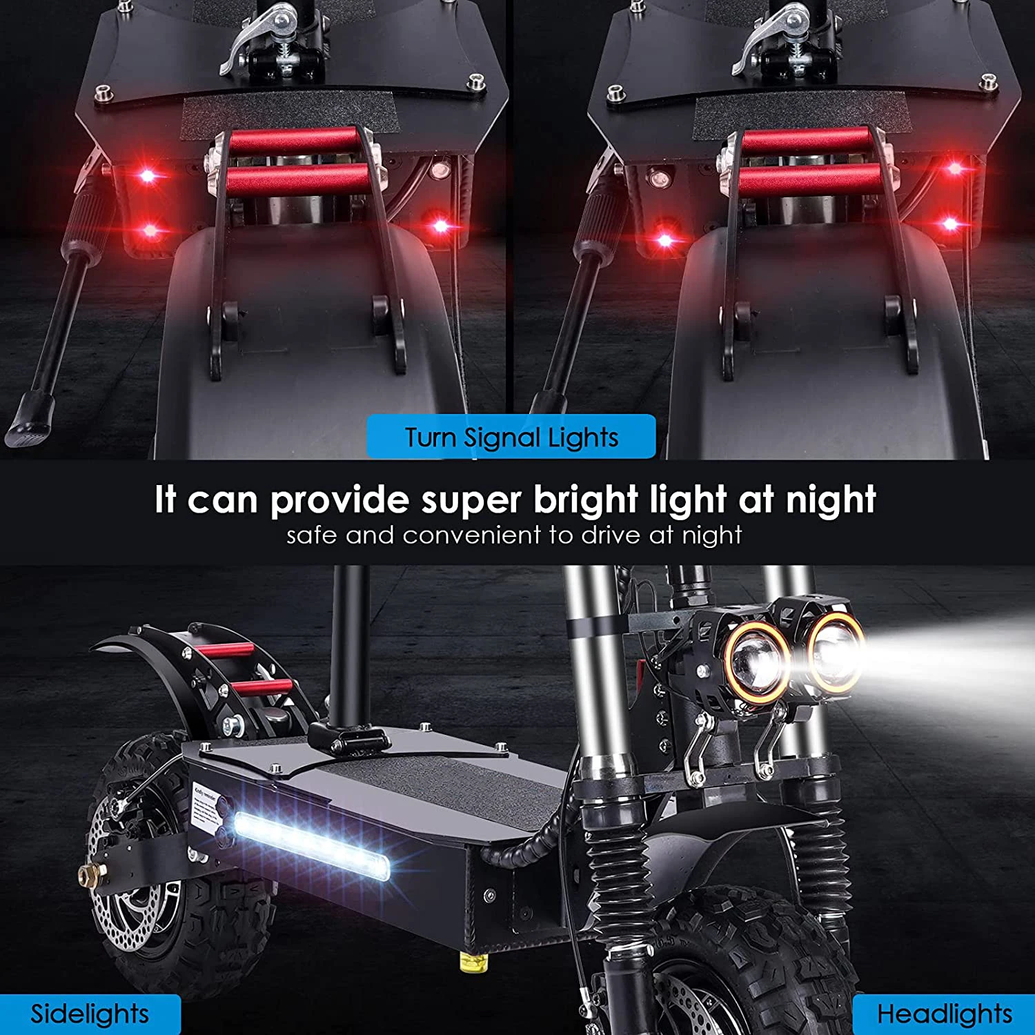 11' Tire 60V33Ah Battery Dual Motor Top Speed 80-85km/h Foldable Double Suspension Portable Off-road Electric Scooter with Seat
