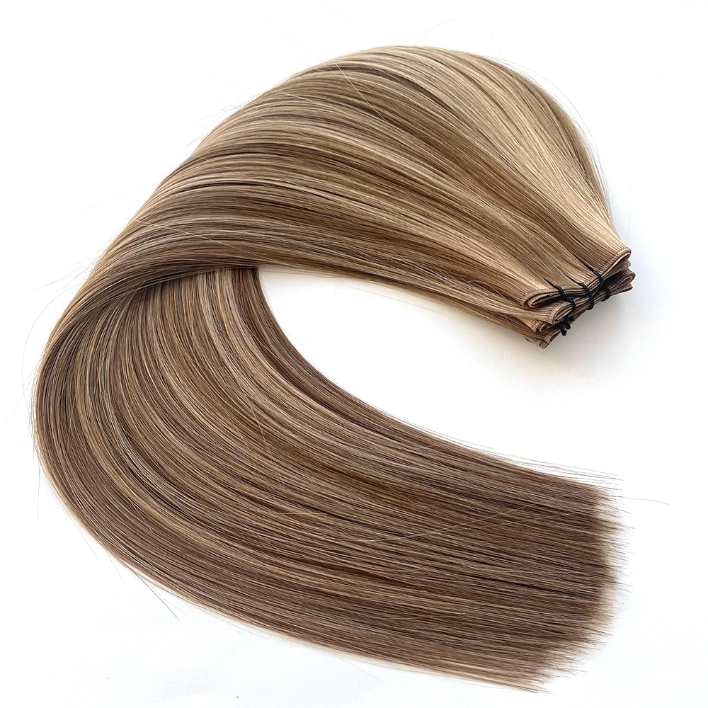 Cuticle aligned Double Drawn Narrow Edge Weft Micro Genius Hair Extension supplies