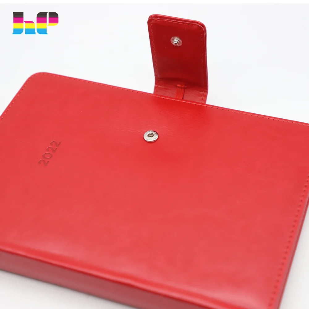 Custom 2022 Colorful Cover Special Paper Hot Stamping Foil Elastic Notebook A5 Diary Journal Notebook With Button Closure