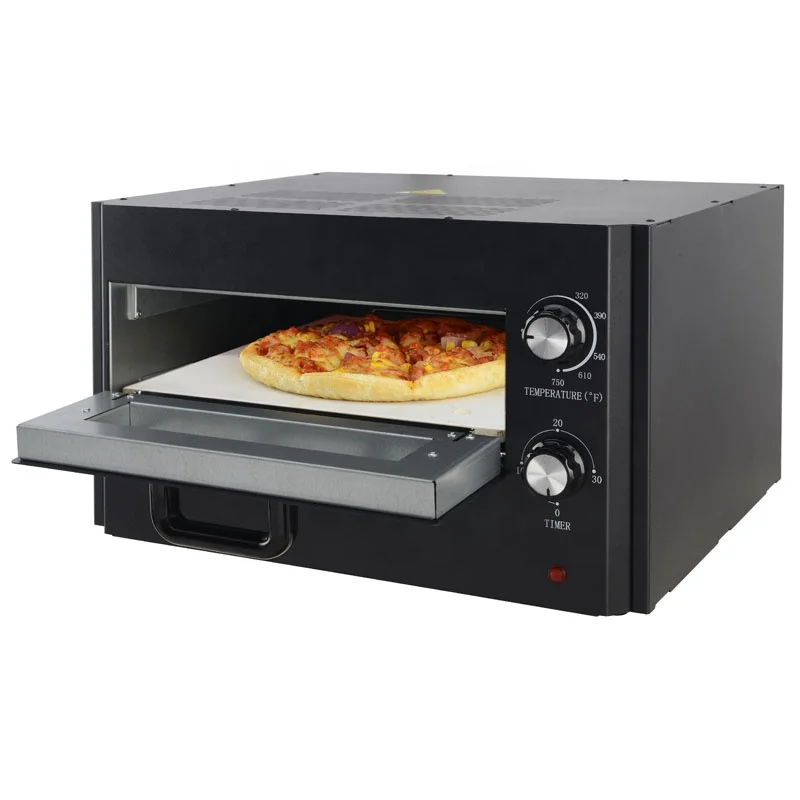Electric Pizza Maker EPM218A-TJ  (Glass window) with high heat max 385 degree C, 12 inch pizza stone, dual heating elements