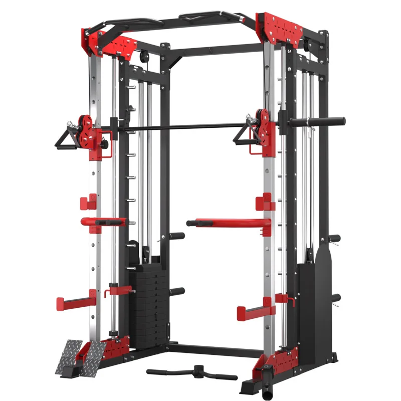 Home Gym Fitness Equipment High Quality Power Cage Multifunctional Squat Rack Gym Pully Cable Smith Machine Workout