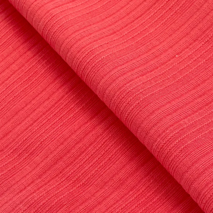 Combed cotton Drop Needle Jacquard rib knitted fabric