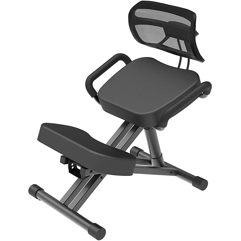 Steel Frame Posture Correct Adjustable Kneeling Chair Folding Ergonomic Study Writing Office Kneeling Chair With Backrest