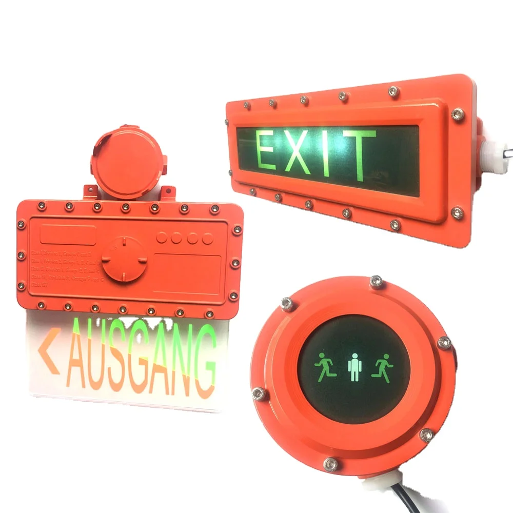 Explosion Proof Led Exit Sign Wall Surface Mounted with UL Listed LED Rechargeable Emergency Exit Sign