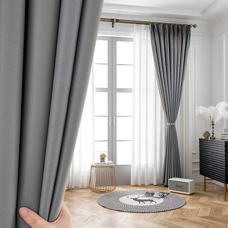 Classic Solid High Shading Blackout Polyester Window Curtains Hotel Home Bedroom Curtains for the Living room