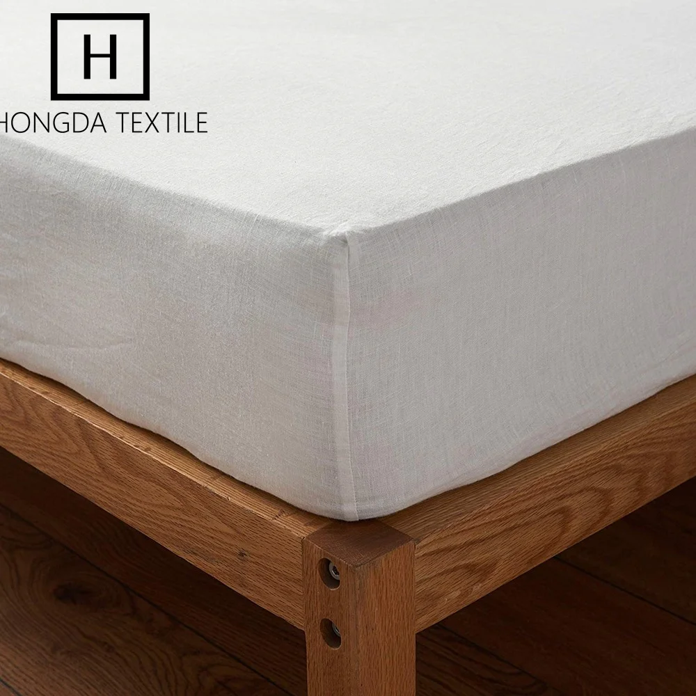 linen fabric Stone washed French linen  bed sheet sets   bedding set OEKO support customized