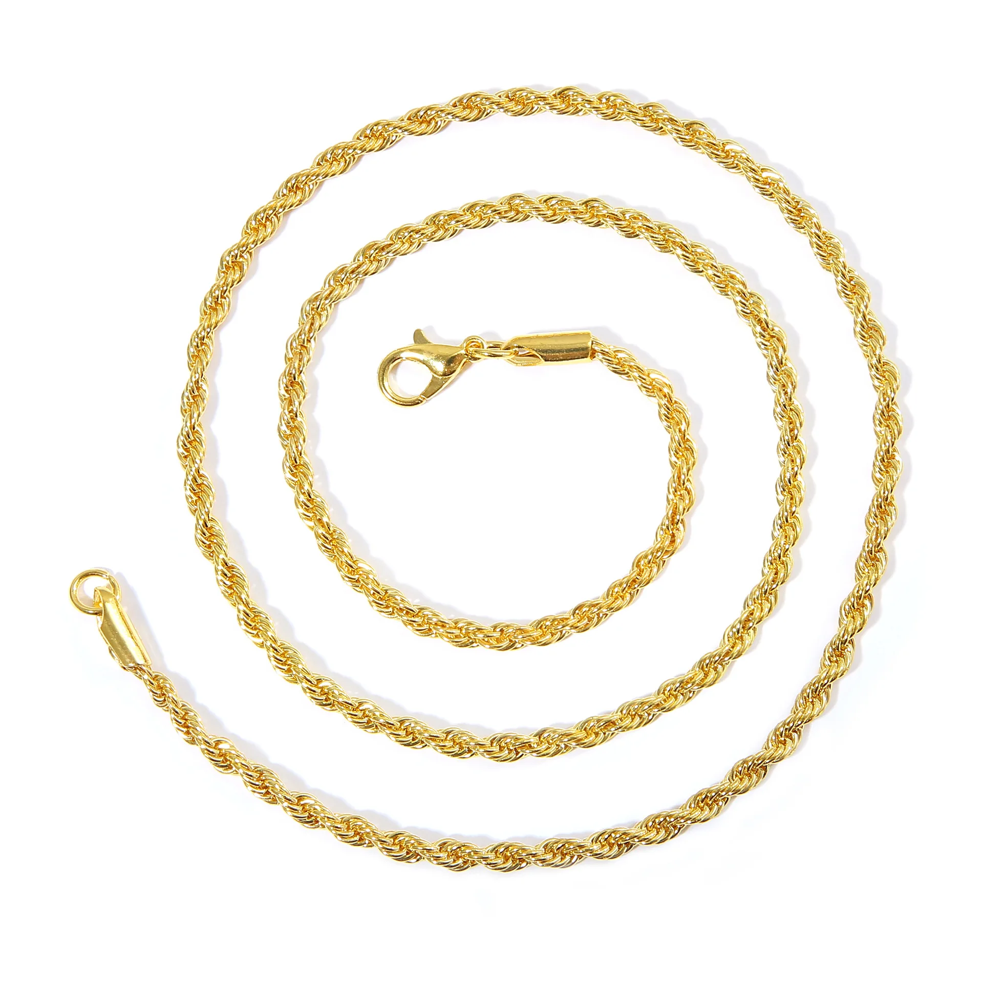 Gold Hip Hop Necklace 3mm Chain Waist Silver Mens Body Filled Men Chain Manufacturer Rope Link Stainless Steel Chain