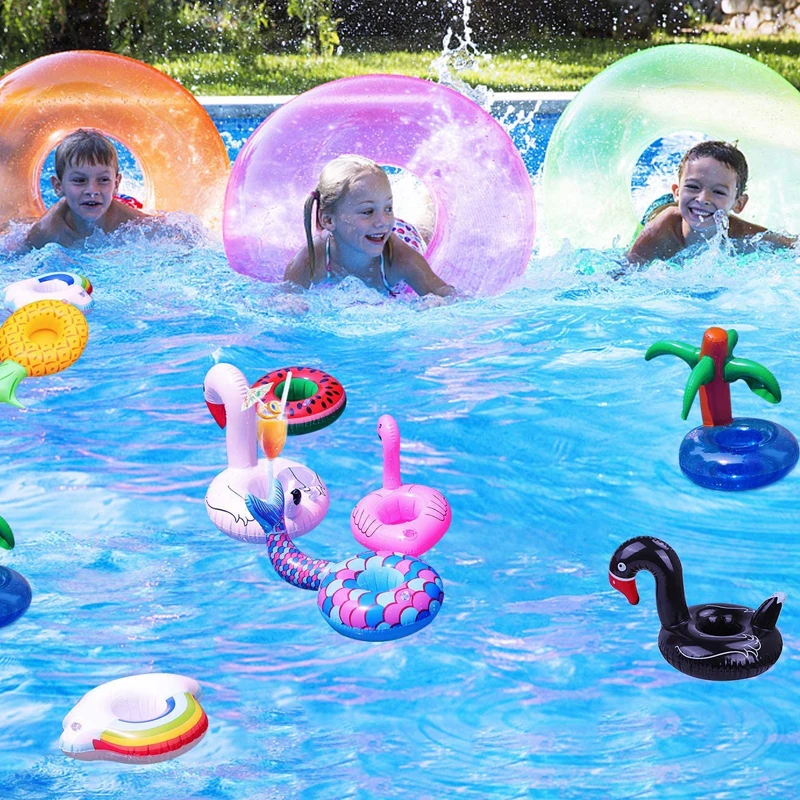 Inflatable Drink Holders Pool Water Float Drink Inflatable Swimming Pool Accessories Cup Coasters for Summer Pool Beach & Wimmin
