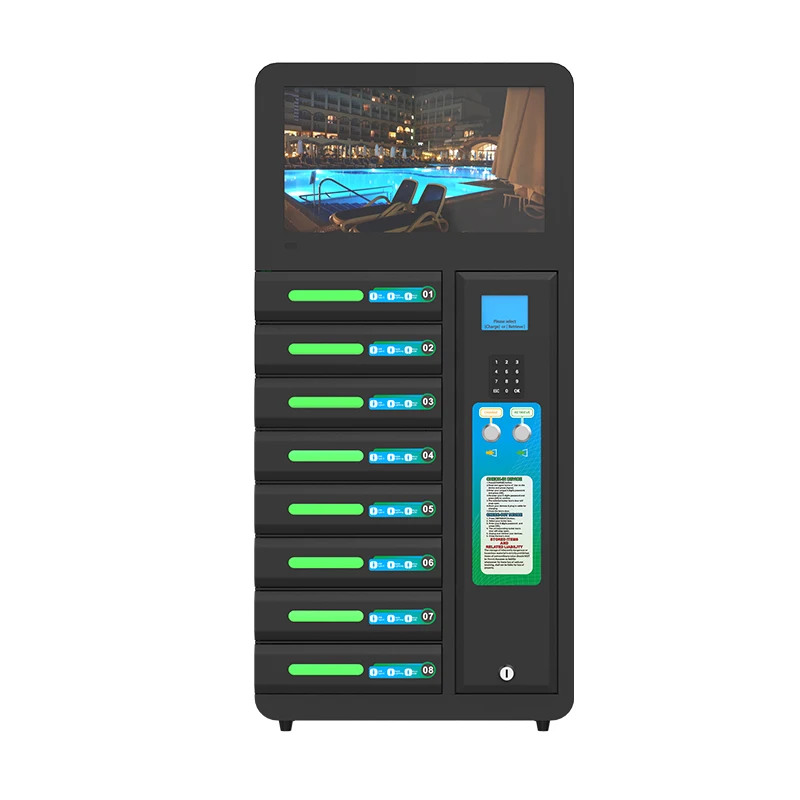 LCD display advertisement 8 box 3 in 1 micro /type c /8 pin charging locker for Shop Office School Public